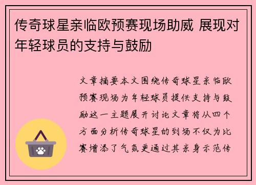 传奇球星亲临欧预赛现场助威 展现对年轻球员的支持与鼓励